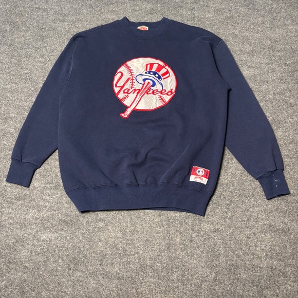Vintage New York Yankees Sweatshirt Mens XL Blue MLB Baseball Nutmeg Mills 90s